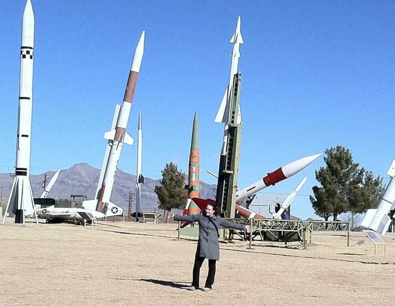 Kat Stimson with rockets